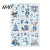 Double Sided Holiday Stickers 9Pcs Christmas Window Clings, Blue Santa Snowman Reindeer Static Stickers, Claus Reusable Xmas Decorations for Home Shop