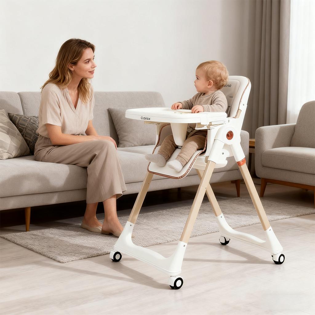 Foldable Baby High Chair, Multi-functional baby high chair, suitable for 6 to 36 months, easy to clean
