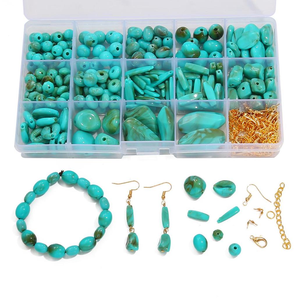1 компл./пакет имитация бирюзы DIY браслет ожерелье серьги аксессуары материалы набор инструментов