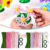 1 Set Pipe Cleaner Flower Material Kit with Stem Stamens Tape Ribbon 4 Colors Chenille Stem Twist Stick Handmade Tulip Flower Decoration DIY