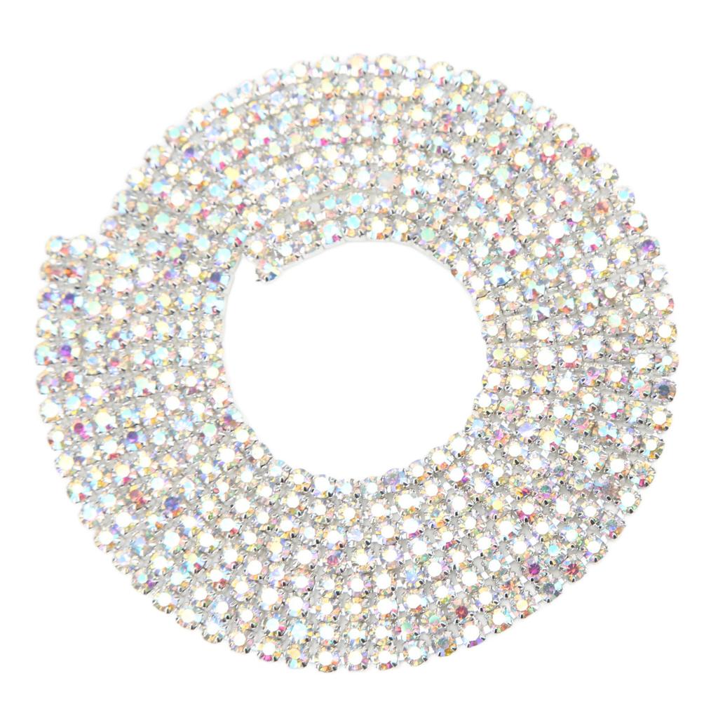 1 Yard 2 Rows Close Rhinestone Chain High Gloss 90cm Length AB Rhinestone Chain for DIY Jewelry