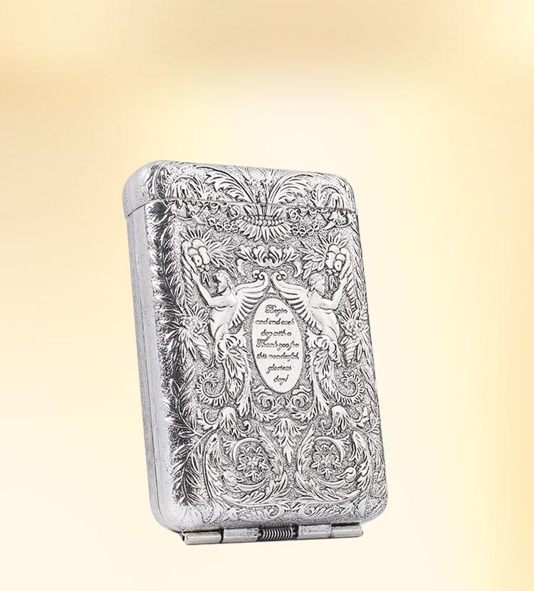 14-Count Triple-Fold Cigarette Case - Peaky Blinders Style, Metal, Creative, Portable, King-Size, Shelby Inspired.