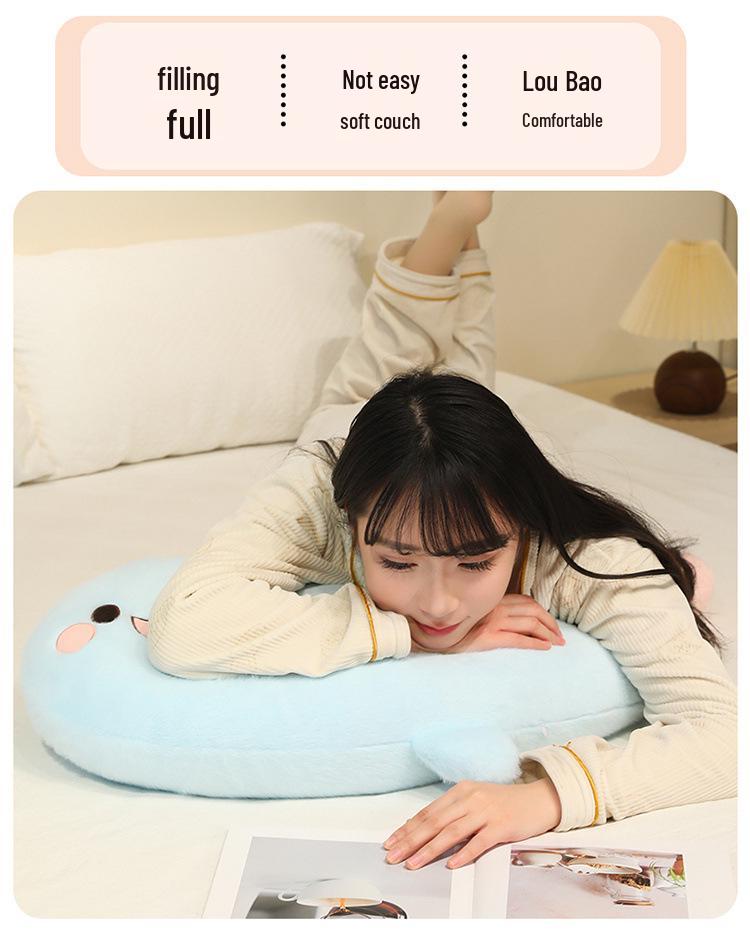 Adorable Cartoon Fish Hug Pillow for Girls - Leg Clamping, Side Sleeping/Pregnancy Backrest Cushion, Ideal for Bedside & Winter Coziness