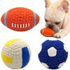 Squeaky Dog Toys Durable Interactive Puppy Chew Toy Latex Pet Molar Cleaning Teeth Anti Bit Floating Ball French Bulldog Chihuahua Bulldog Supplies