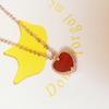Серебряное ожерелье с любовью из красного агата для женщин, простая подвеска в форме сердца персикового цвета на ключицу, аксессуары