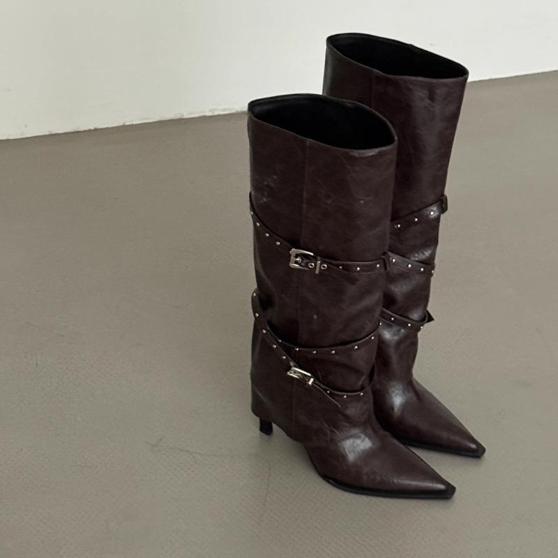 Модные Сексуальные Высокие Каблуки Высокие Сапоги Женские Остроносые Туфли на Каблуке 2025 Дизайнерские Зимние Новые Вечерние Челси Модные Сапоги Женские Туфли-Лодочки Ботильоны