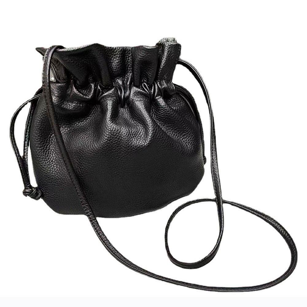 Сумка из натуральной кожи черного цвета из коровьей кожи Lucky Bag Portable Messenger Bag из натуральной кожи Wrinkled Cloud Женская сумка