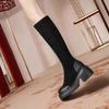 2025 высокие сапоги, маленькие осенне-зимние новые длинные сапоги, эластичные, тонкие и увеличивающие рост, на среднем каблуке Maillard, повседневные сапоги