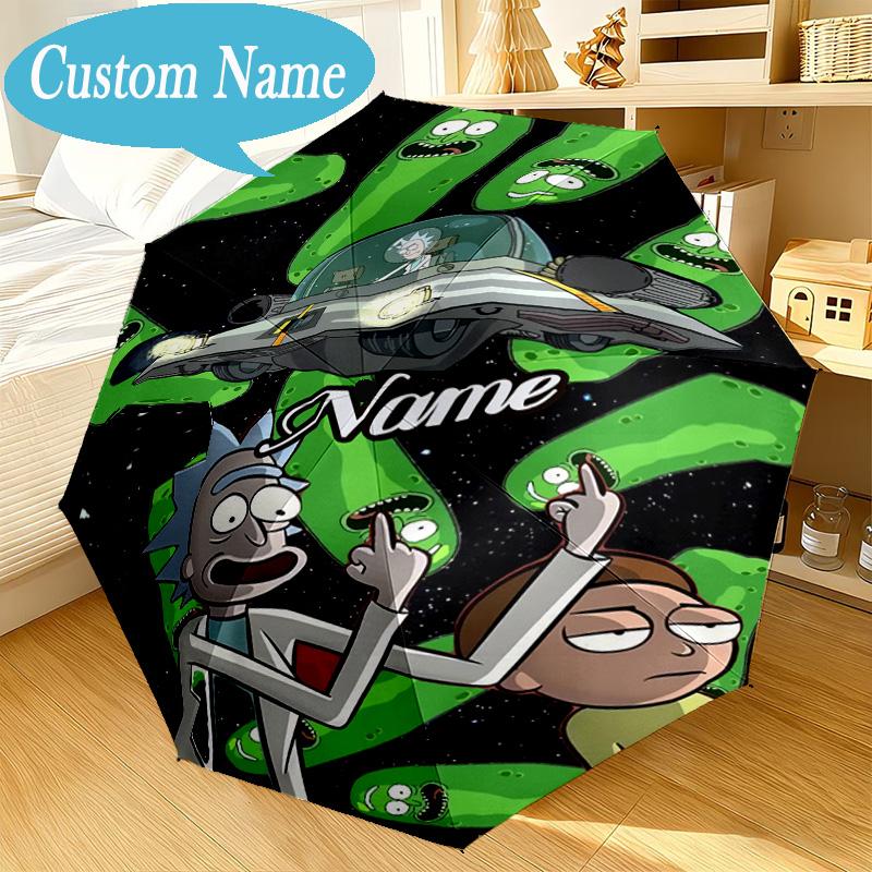 Custom Name Umbrella Alien Adventure Space Umbrella 8-Frame for Travel, Camping, Casual Lightweight Portable, Essential for Family Gifts