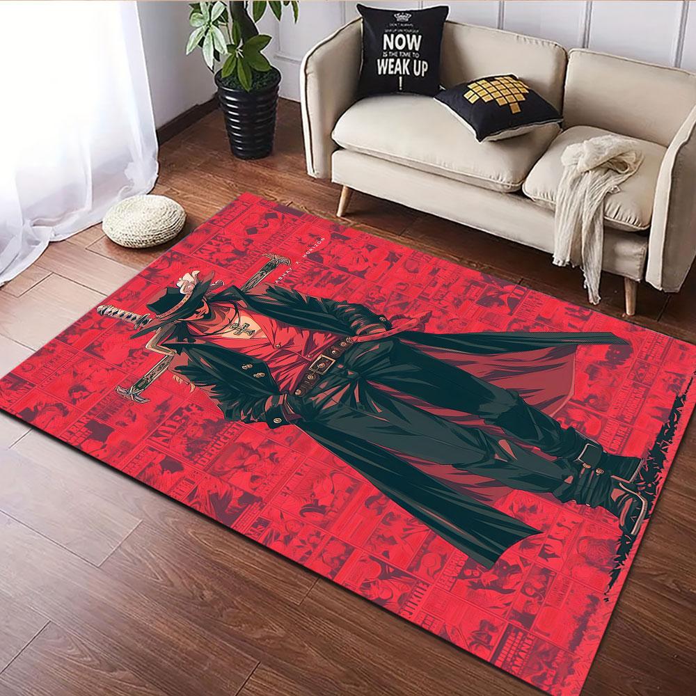 "Red Samurai Cowboy Aesthetic" Patterned carpet, suitable as a non slip play mat for the living room and bedroom sofa