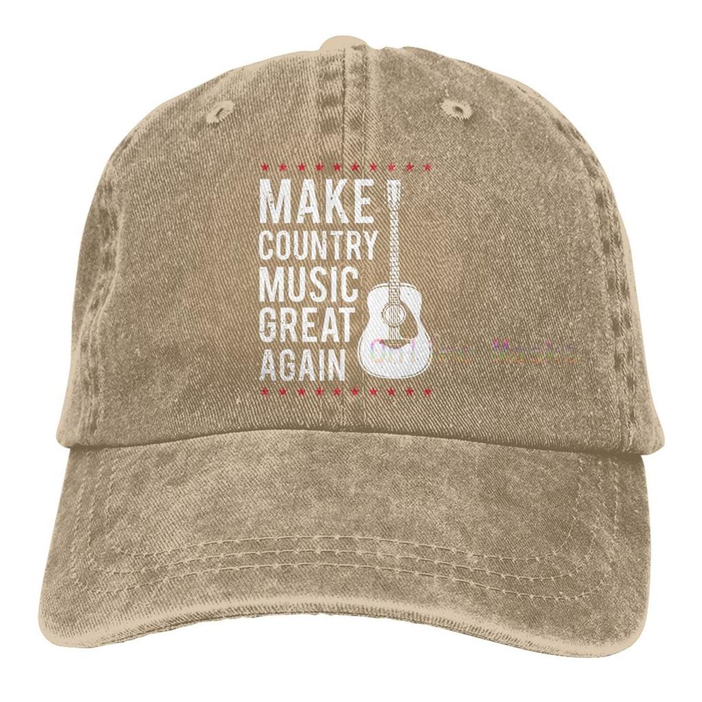Make Country Music Great Again Hat,Washed Cowboy Baseball Cap Unisex and Women Trucker Hat Dad Cap