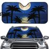 Spray Starfish Beach Moon Summer Pattern Car Sunshade Logo Advertising Sunshade, Can Be Designed