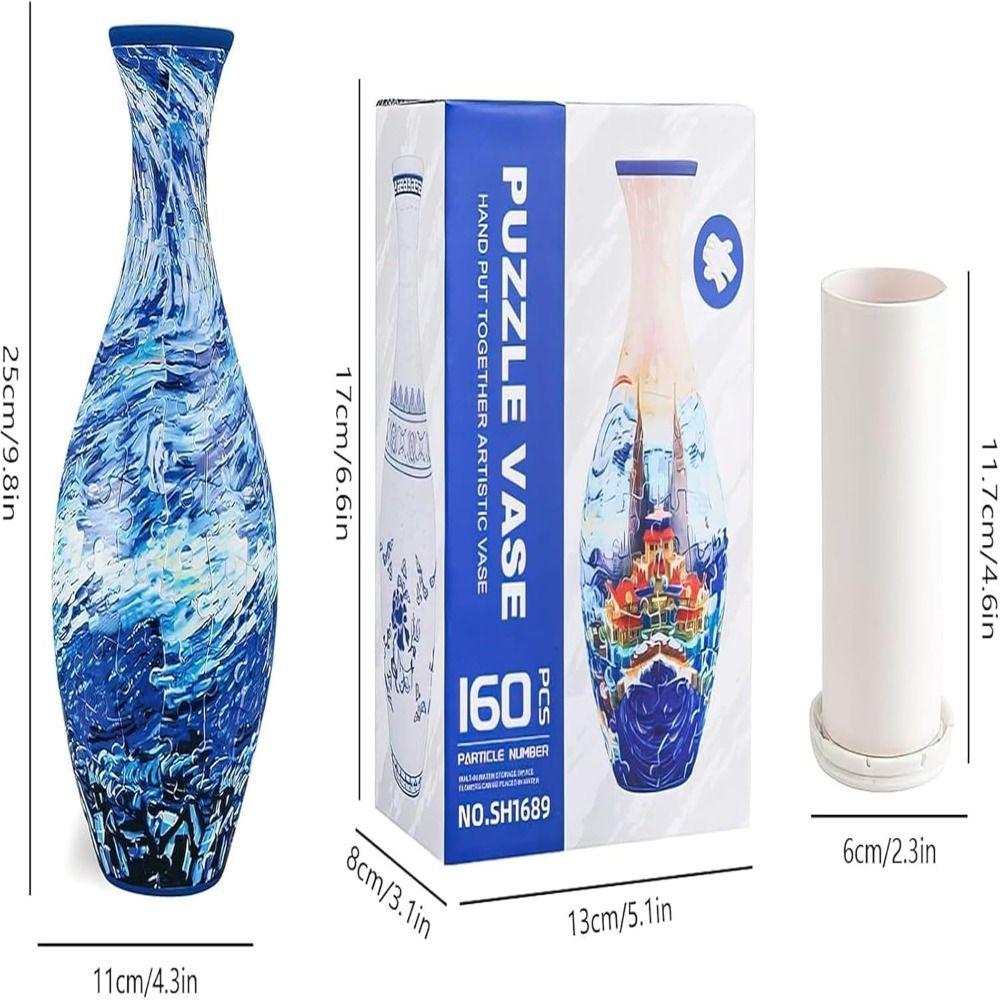 Flower Arrangements 3D Art Puzzle Vase DIY Arts Puzzle Kit for Home Decoration