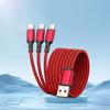 100W 6A 3 in 1 USB-A to 3 ×Type-C Fast Charging Cable For Samsung Galacy S24 Xiaomi Redmi Huawei Multi-port USB C Charge Cable