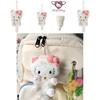 Hellokitty Keyring Keychain With Fluffy Plush Cat Charm