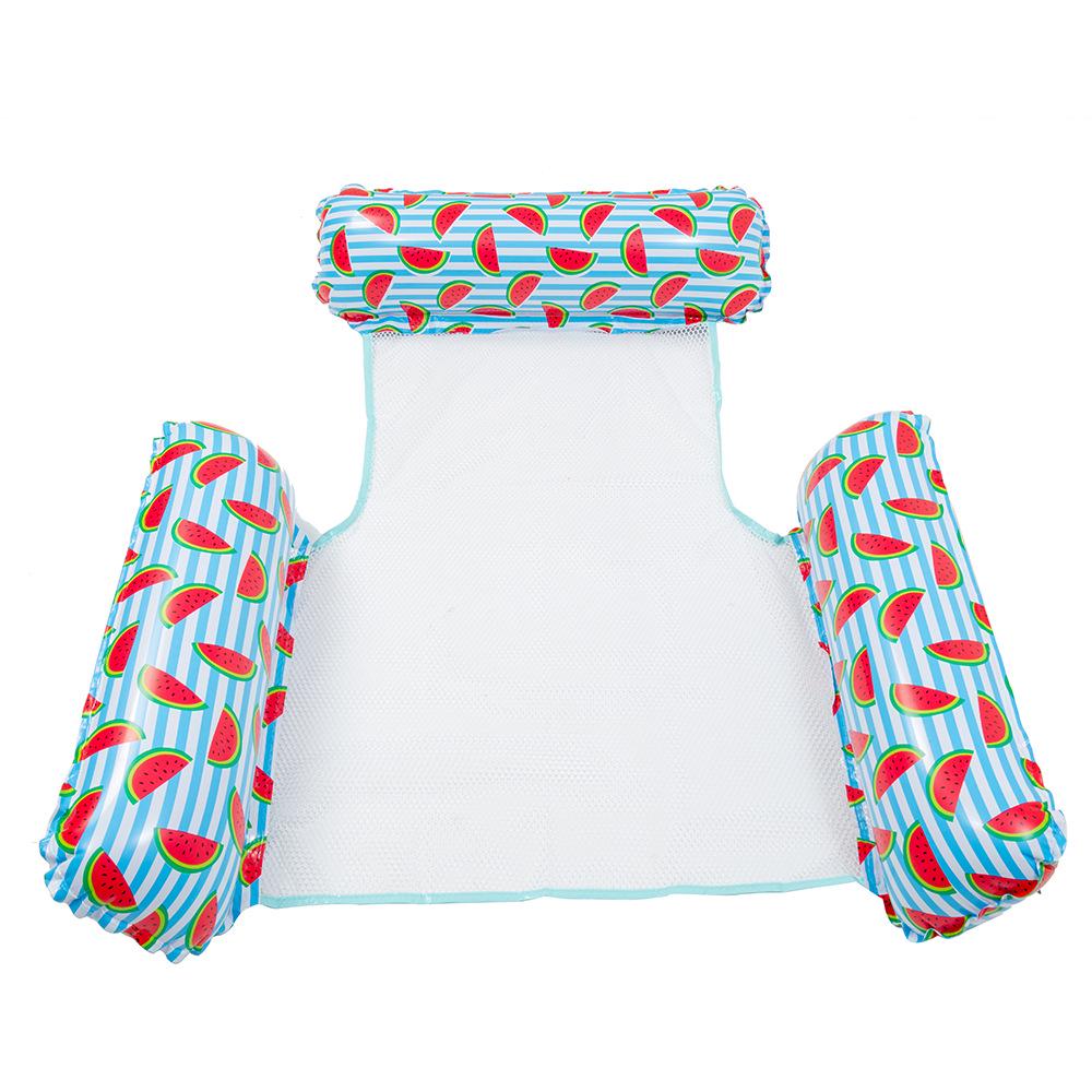 Складной полосатый гамак для бассейна: Надувной матрас-реклайнер нового стиля с сеткой