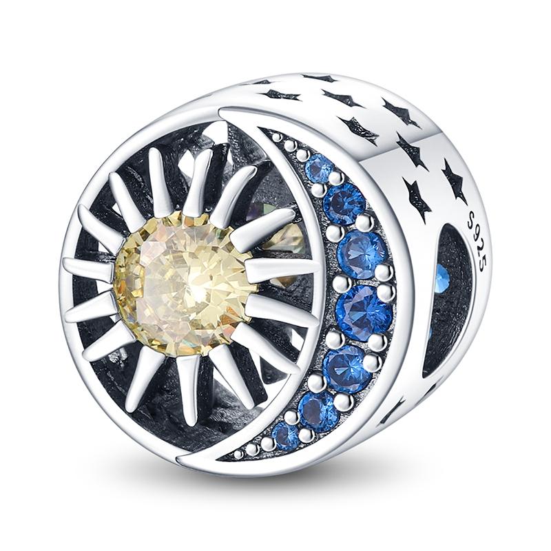 Медный кулон с бусинами серии «Луна и Солнце» для оригинального браслета 3 мм, ожерелье, женские роскошные изысканные украшения «сделай сам», подарок