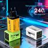 Быстрое зарядное устройство PD240W в стиле меха: 4 порта USB и 2 порта Type-C, Совместимость с устройствами Apple и Huawei