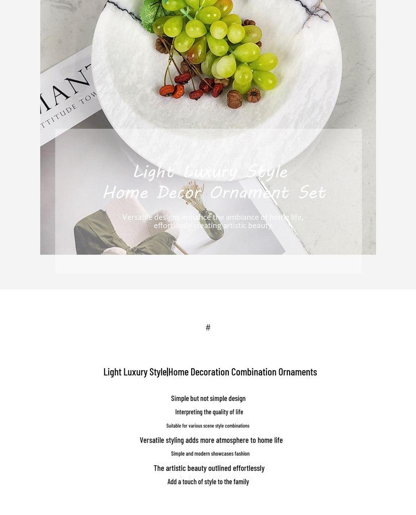 Modern Marble Tray: Elegant Fruit Plate for Living Room, Bedroom, and Coffee Table Decor