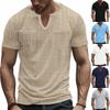 Summer Men's Imitation Loose Breathable Casual V-neck Quick Dry Short Sleeve T-shirt