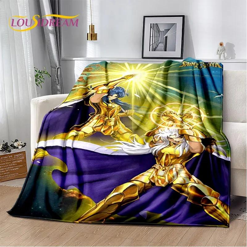 Мягкое фланелевое одеяло из мультфильма Saint Seiya 3D Retro для кроватей, диванов, пикников, пледов для отдыха на свежем воздухе, подарков