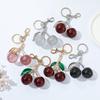 Fruit Cherry Bag Chain Charm Keychain Exquisite Red Cherry Key Chain for Women Bag Purse Pendant Accessories Gift
