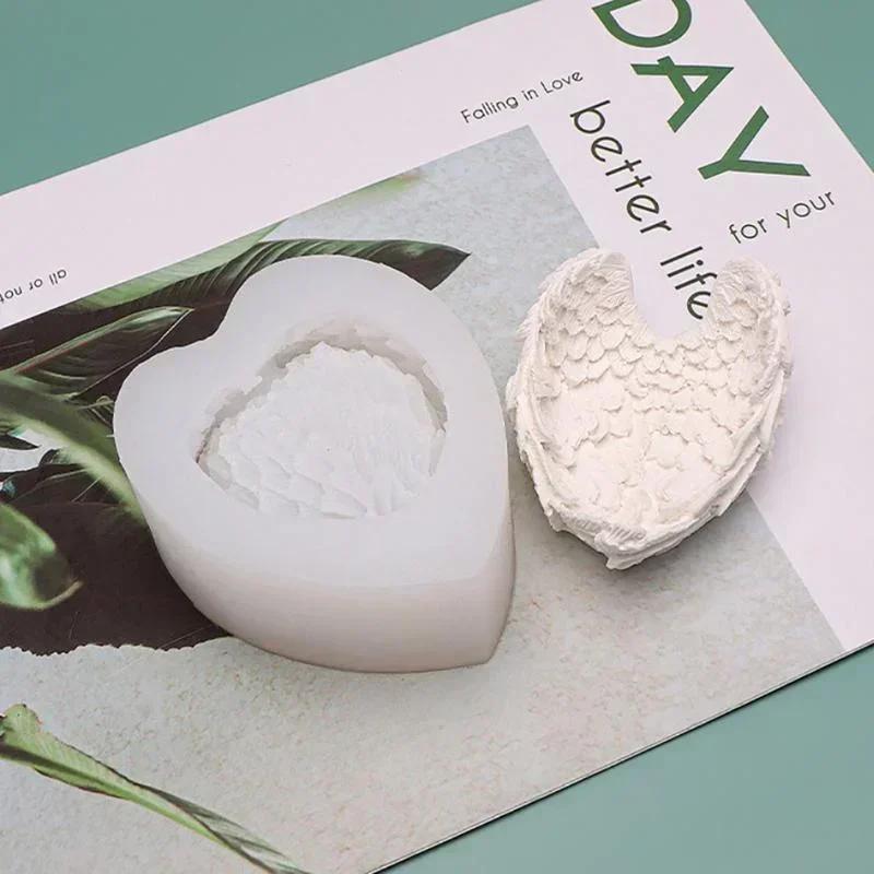 Креативная форма Сделай сам Ручная работа Ангел Форма сердца Крылья Силиконовая форма Офисные органайзеры Украшения Подсвечник Форма для изготовления