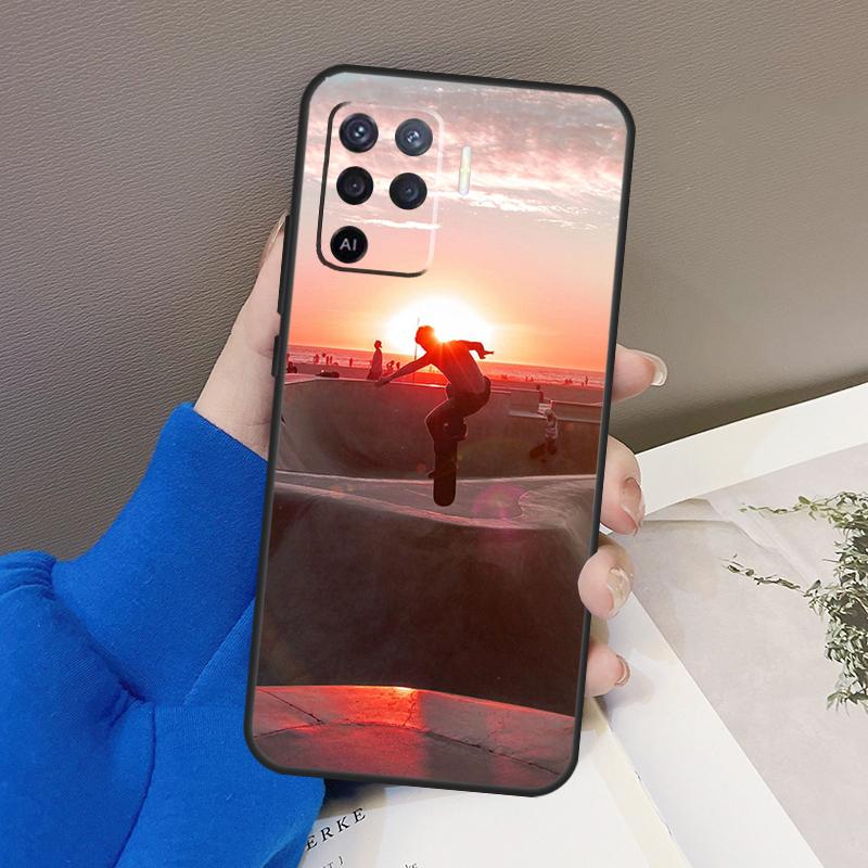 Крутой чехол-скейтборд для Oppo A76 A16 A96 A17 A18 A60 A80 A40 A38 A58 A78 A98 A94 A74 A54 A15 A57 A77 A5 Pro