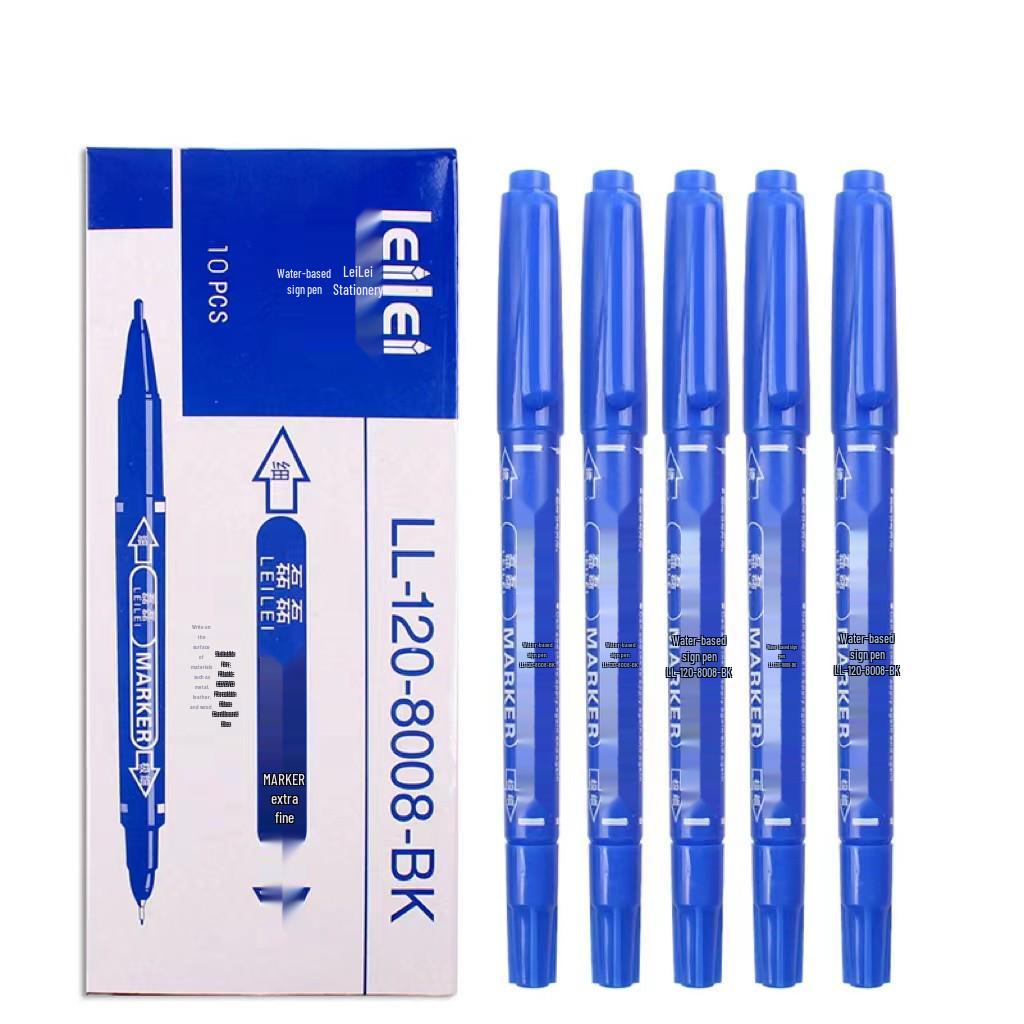 **Двусторонний детский маркер для рисования - Черный/Красный/Синий, Тонкий кончик, На водной основе**