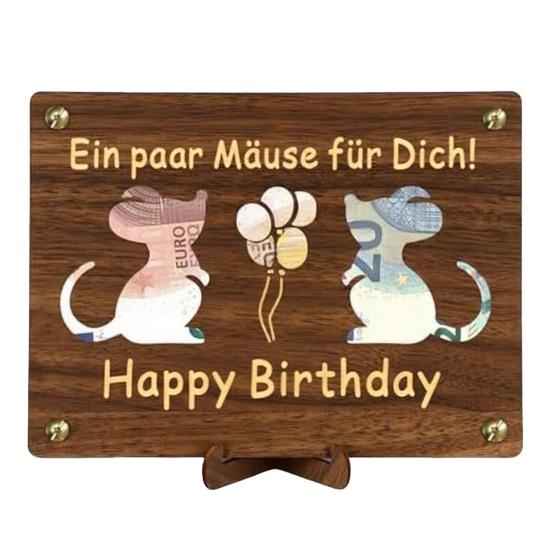 Wooden Money Holder Money Envelope with Hollow-out Pattern Cash Holder Wedding Cash Gift Holder for Christmas Birthday Graduation Festival