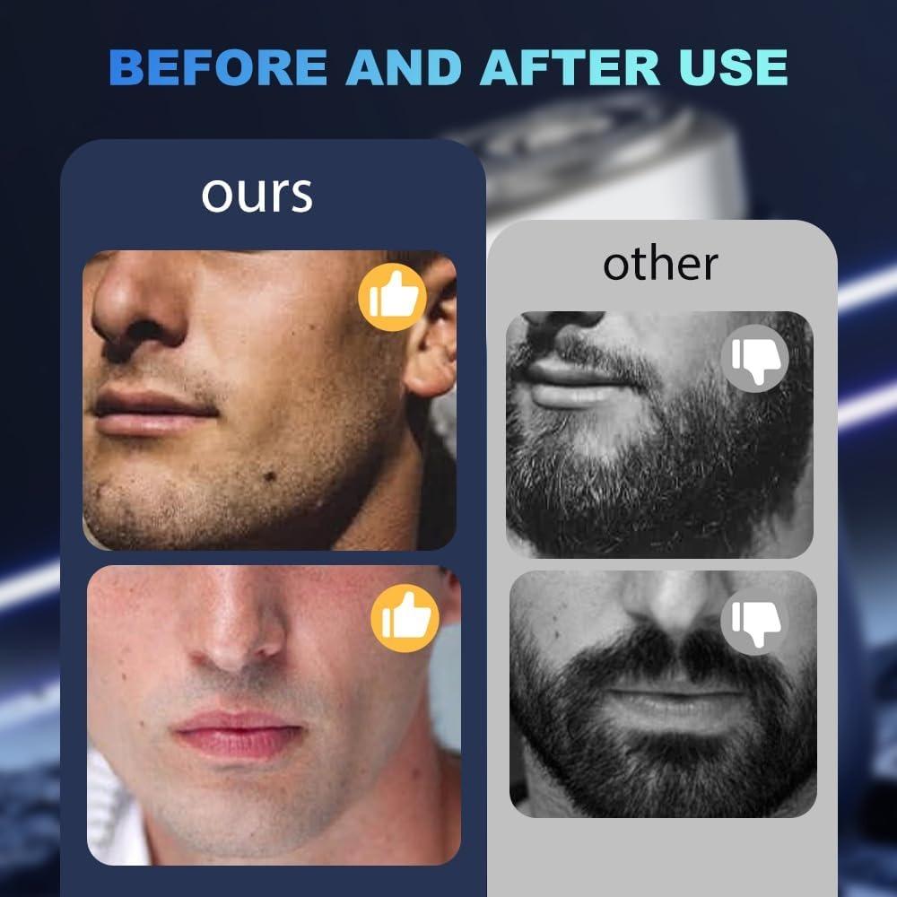 New mini dual-head electric shaver, brand new lightweight waterproof shaver, rechargeable shaver with USB-C port, with battery display (blue)
