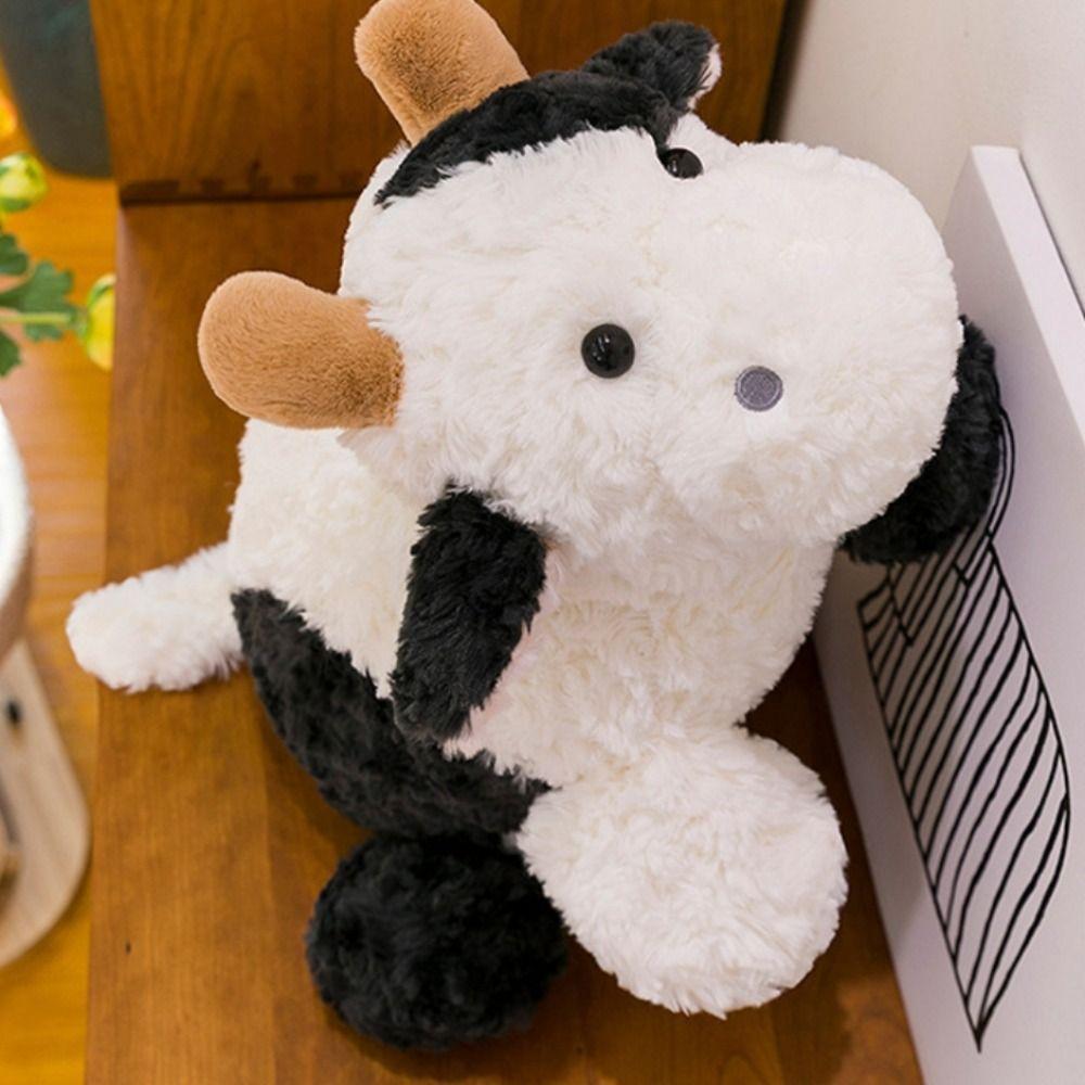 23/38cm Baby Goat&Cow Plush Doll Lying Big Horns Goat Toys Cute Animal Plush Toys  Room Decoration