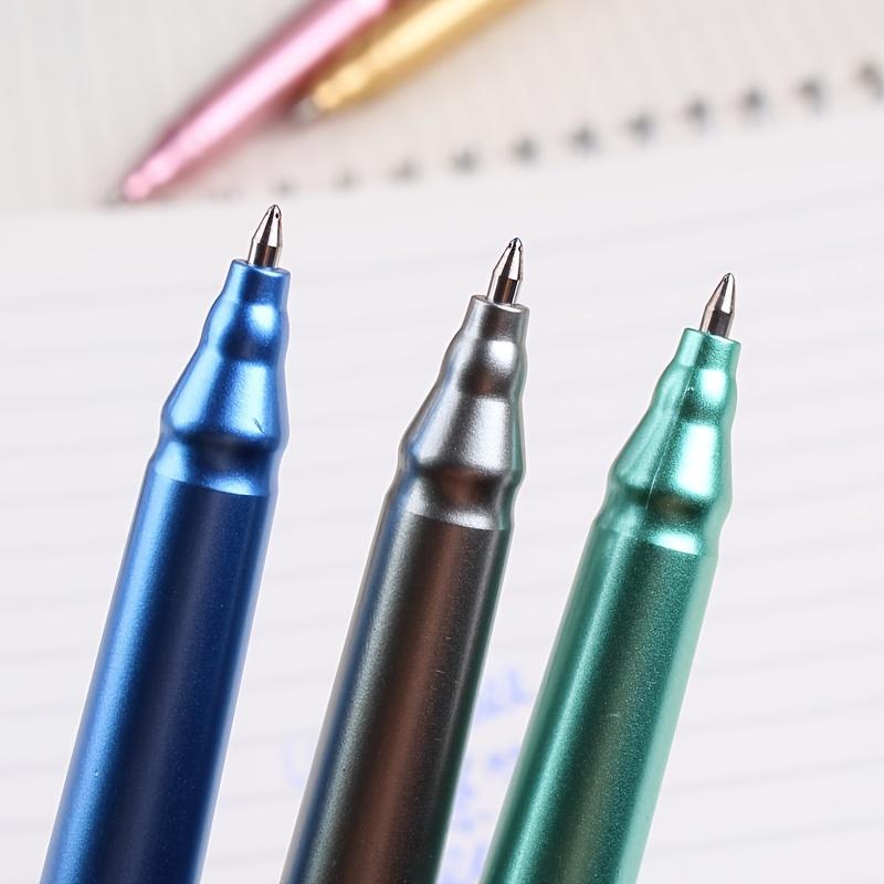 5Pcs Mechanical Metallic Erasable Gel Pens 0.5mm Blue Black Ink Creative Bolt Action Writing Pens