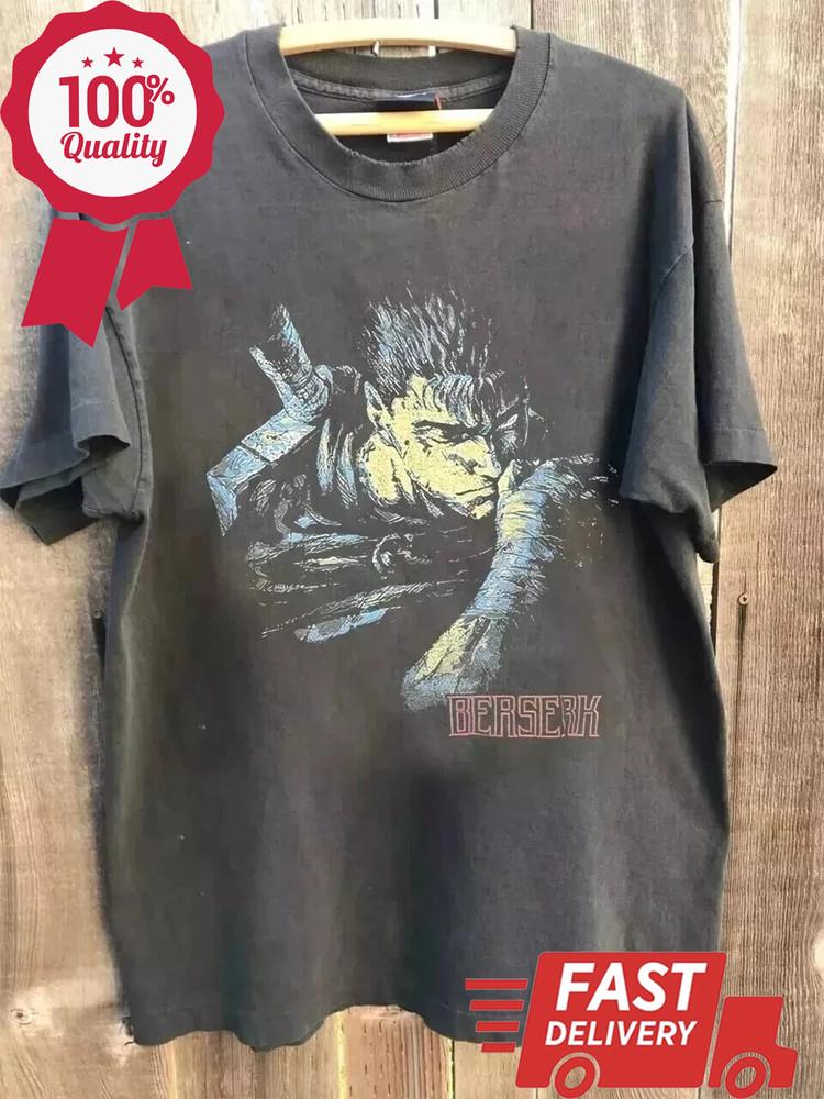 Редкая футболка по аниме Berserk Редкий дизайн Угольный Унисекс Футболка Мужчины Женщины S-5XL Унисекс Футболка