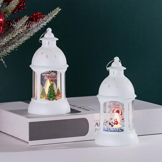 Рождественская светодиодная лампа Tealight, мягкое мерцание, питание от батареи, портативный фонарь Санта-Клауса, подвесной орнамент
