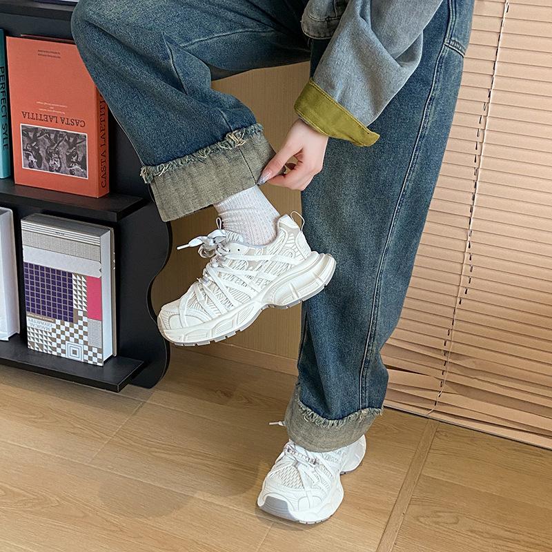 Весна-лето 2025 новая ретро спортивная повседневная обувь кроссовки для папы женские на платформе маффин универсальная женская обувь модные кеды