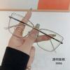 New Korean Women Fashionable Oversized Eyeglasses Frame Anti Blue Light Glasses Myopia Glasses Frame Flat Lens Men