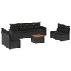 VidaXL Salon de Jardin avec Coussins 9 pcs, Canapés de Terrasse, Ensemble de Meubles de Patio, Mobilier d'Extérieur, Noir 3256412