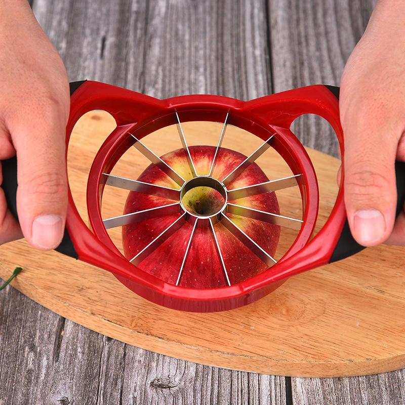 Stainless Steel Cut Apple To Core Slicer Household Large Plastic Handle Press Fruit To Seed Separator Creative Fruit Tools