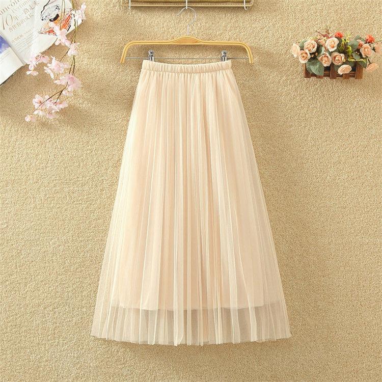 Юбка из пряжи Женская юбка-трапеция средней длины с эластичной резинкой на талии и принтом, кружевная юбка трапециевидной формы с высокой талией, плиссированная юбка