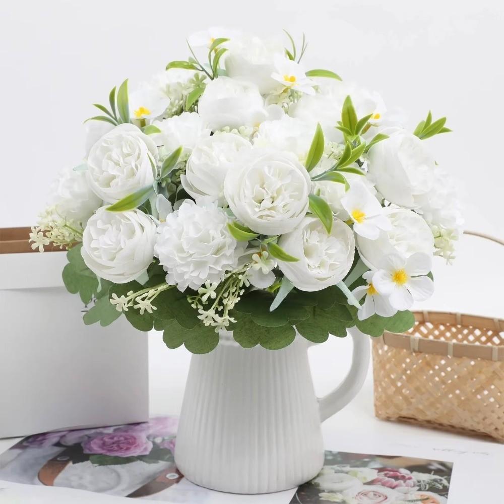 Silk Cloth Artificial Hydrangea Bouquet Photography Props Bridal Bouquet  Home Decor