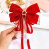 Red Velvet Bows Hair Ribbons Scrunchies for Women Girls Long Elastic Hair Ties Headwears Female Kids Styling Tools