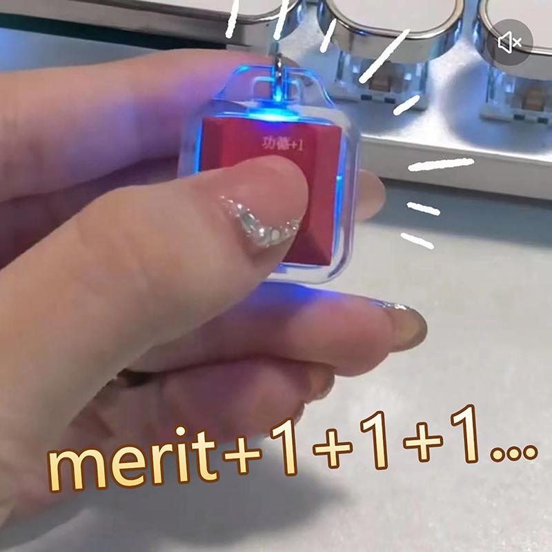 Merit +1 Muyu декомпрессионный брелок светодиодная лампа кнопка кончик пальца механическая клавиатура клавиша колпачок подвеска игрушка антистресс