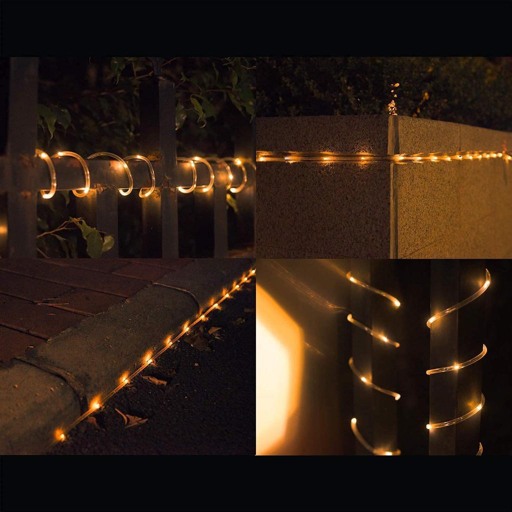 Rainbow 120 LED, 12m Outdoor Solar Neon Tube Lights, Waterproof Decorative Fairy Strip Lights