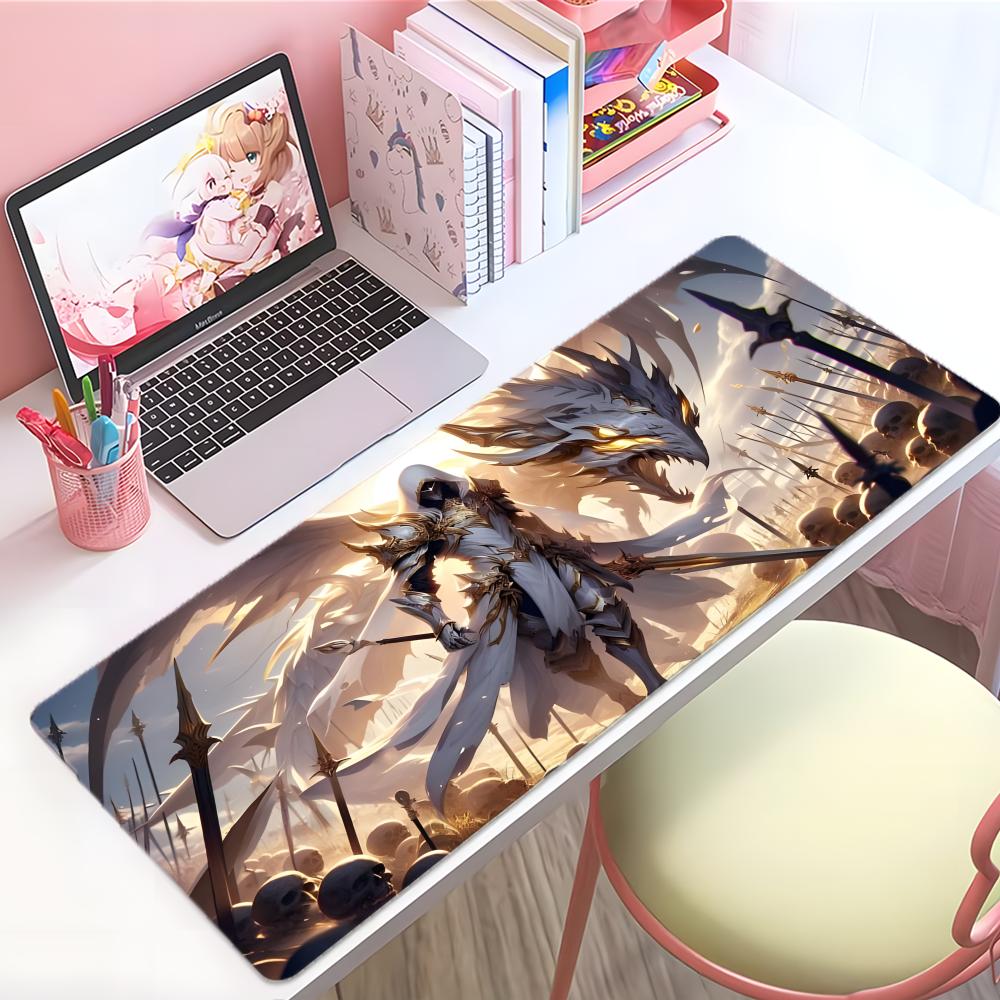 Cool Beautiful Art MMecha Angel Mouse Pad Large Thick Desk Pad Stitched Edges Gaming Mouse Mat For Pc