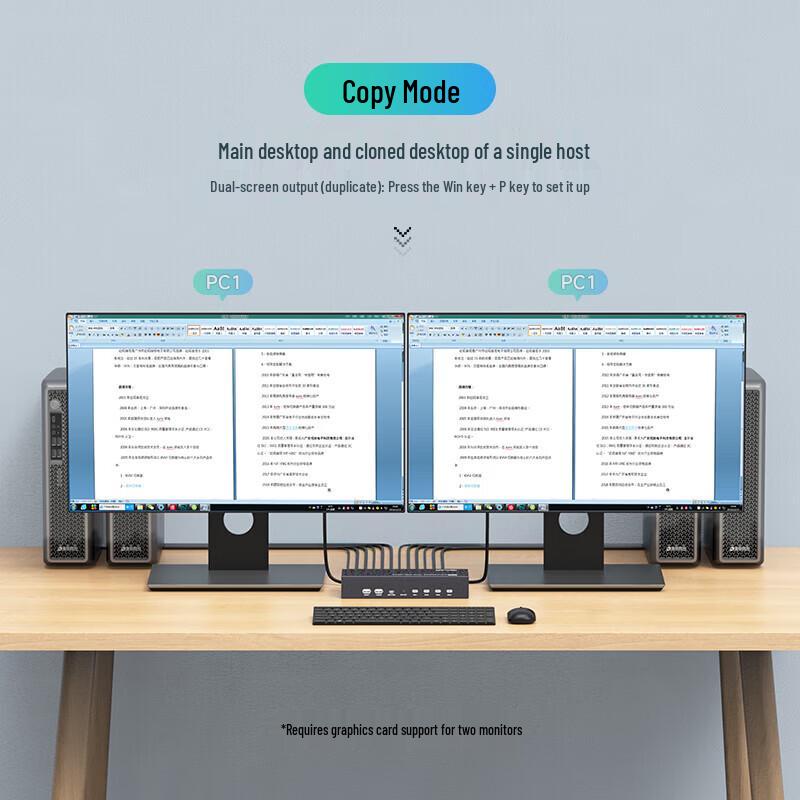 MT-Viki 4K 60Hz HDMI KVM Switch 4 In 2 Out with Dual Monitor Extension