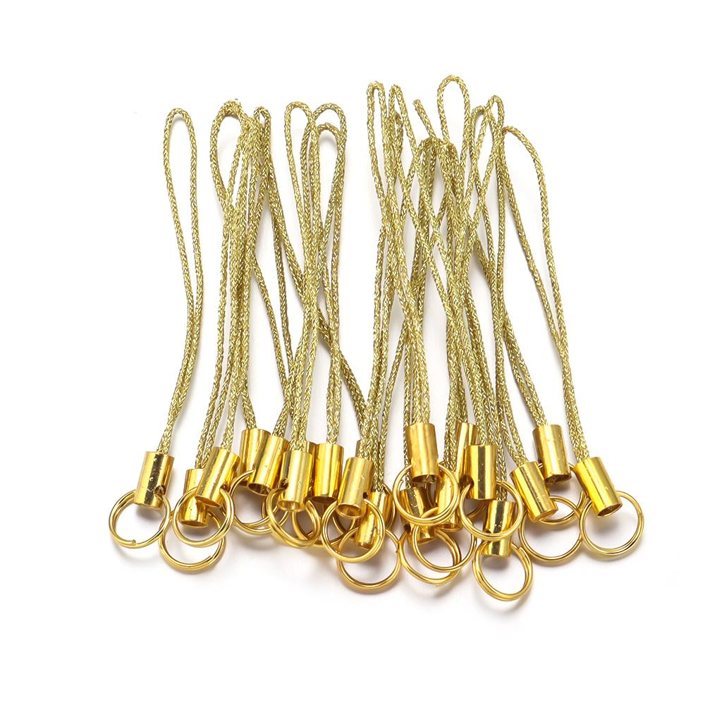 20pcs/lot Polyester Lanyard Double Ring Lobster Clasp Rope Keychains Cellphone Hook Keyring Bag Accessories For Key Ring Making