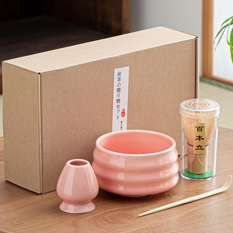 4 шт. Керамическая японская чаша для матча с ситечком Подарки Венчик для матча Ложка и подставка для чайной церемонии Чайная комната Доступно несколько вариантов
