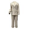 2 Pcs/Set Women Suit Coat Pants Set Single Button Lapel Long Sleeves Soid Color High Waist Straight Trousers OL Commute Business Formal Style Outfit