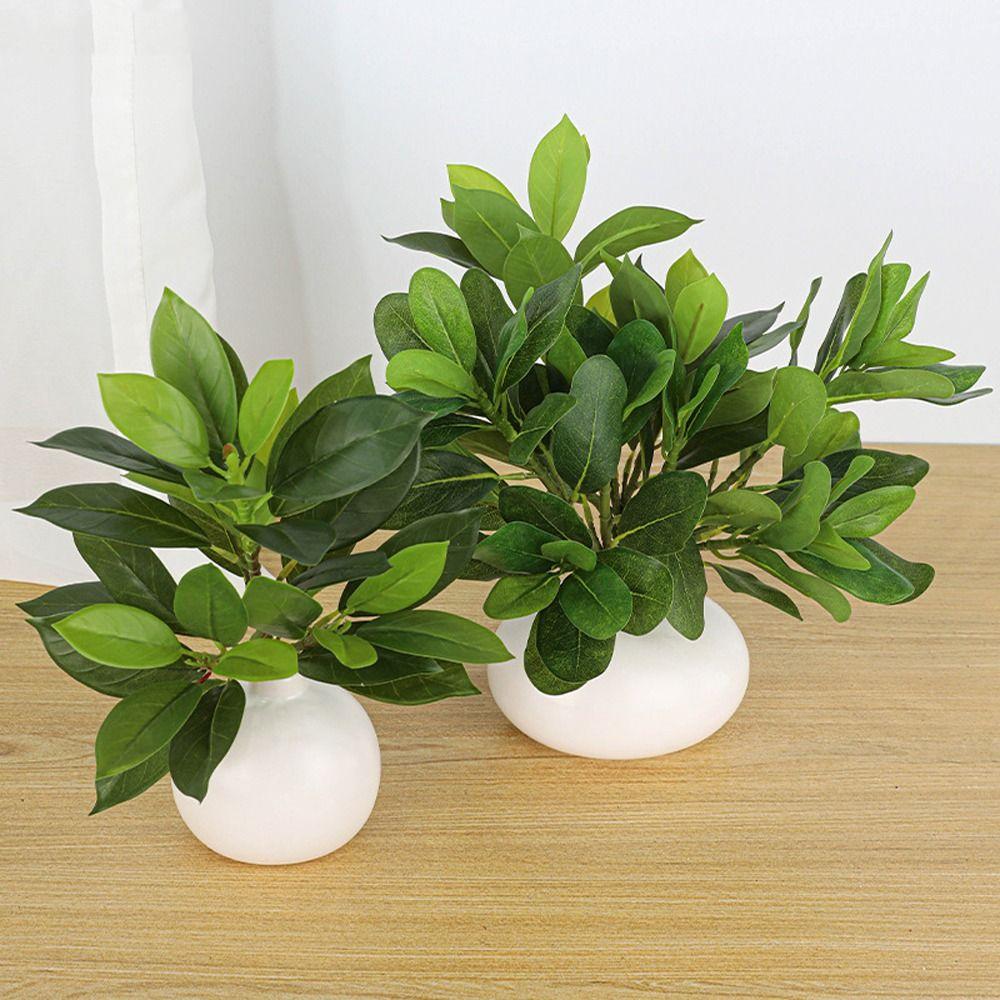 Plastic Artificial Ficus Tree 35 Leaves Fake Ficus Tree Tropical Banyan Tree Wedding Party Decor